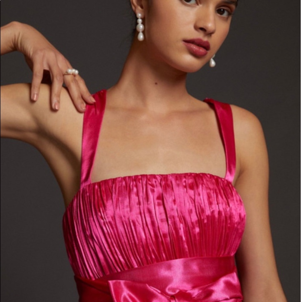 Maeve Anthropologie Satin Fit and Flare Mini Cocktail Dress-Size 10 NWT